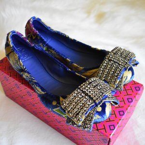 Tory Burch |  Viola Embellished Bow Ballet Flats